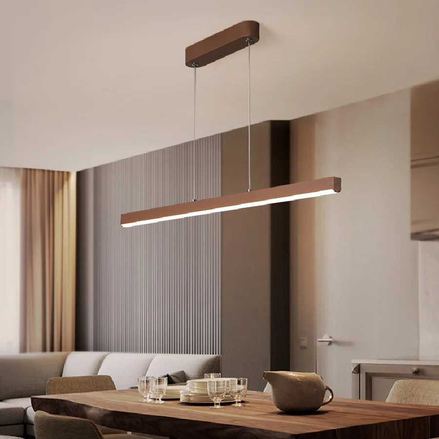 

Modern Minimalist LED Pendant Light Indoor Decorative Long Strip Hanging Lamp For Living Room Dining Hall Office Cafe Bar Table