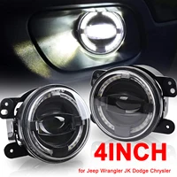 4inch Round Waterproof Headlight Replacement Halo Angle Fog Light DRL Drving Light for Jeep Wrangler JK Dodge Chrysler Headlamp