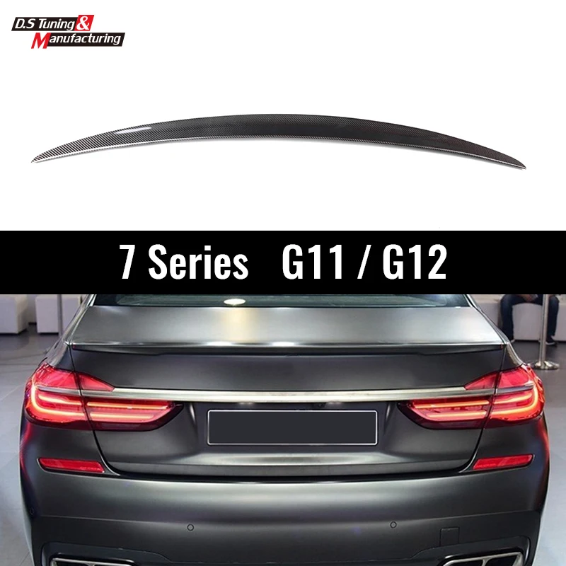 G11 G12 Real Carbon Fiber Rear Trunk Spoilers Wings For BMW 7 Series 740i 750i 2016-2022 Car Styling Boot Lid Lip Deck Tails