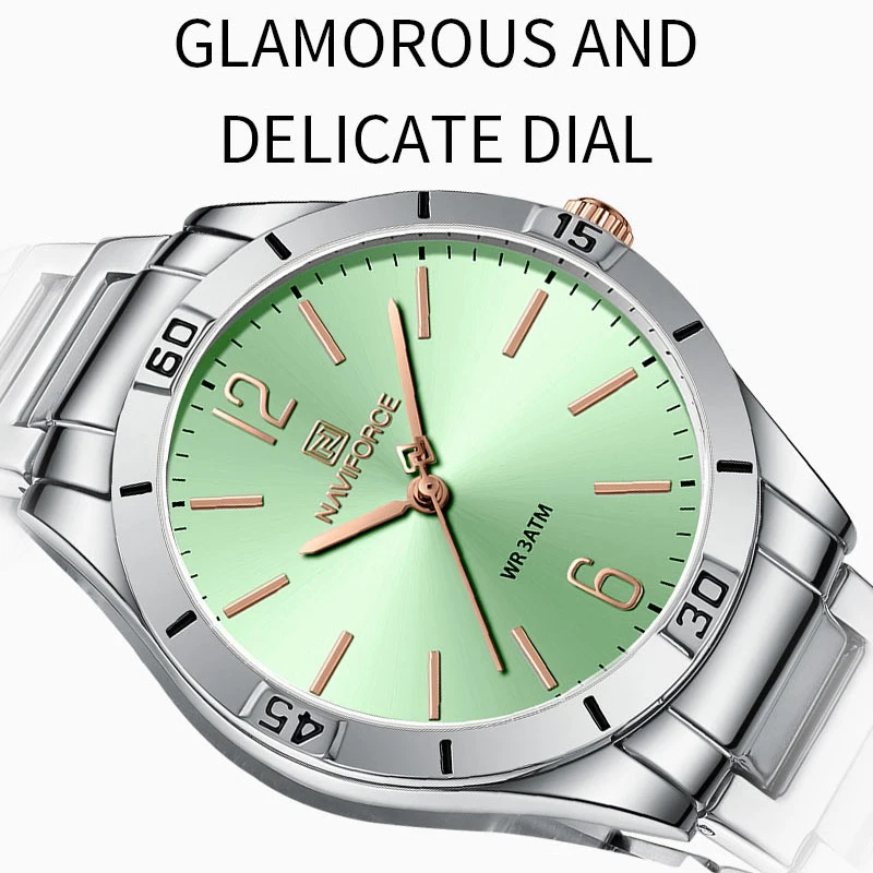 NAVIFORCE Women Watches Fashion Luxury Brand Ladies Stainless Strap Waterproof Quartz Wrist Watch For Female Relogio Feminino