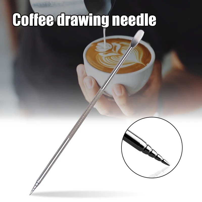 

Stainless Steel Coffee Art Pen Coffee Fancy Stitch Barista Tool For Cappuccino Latte Espresso Decorating Coffee Garland Needle
