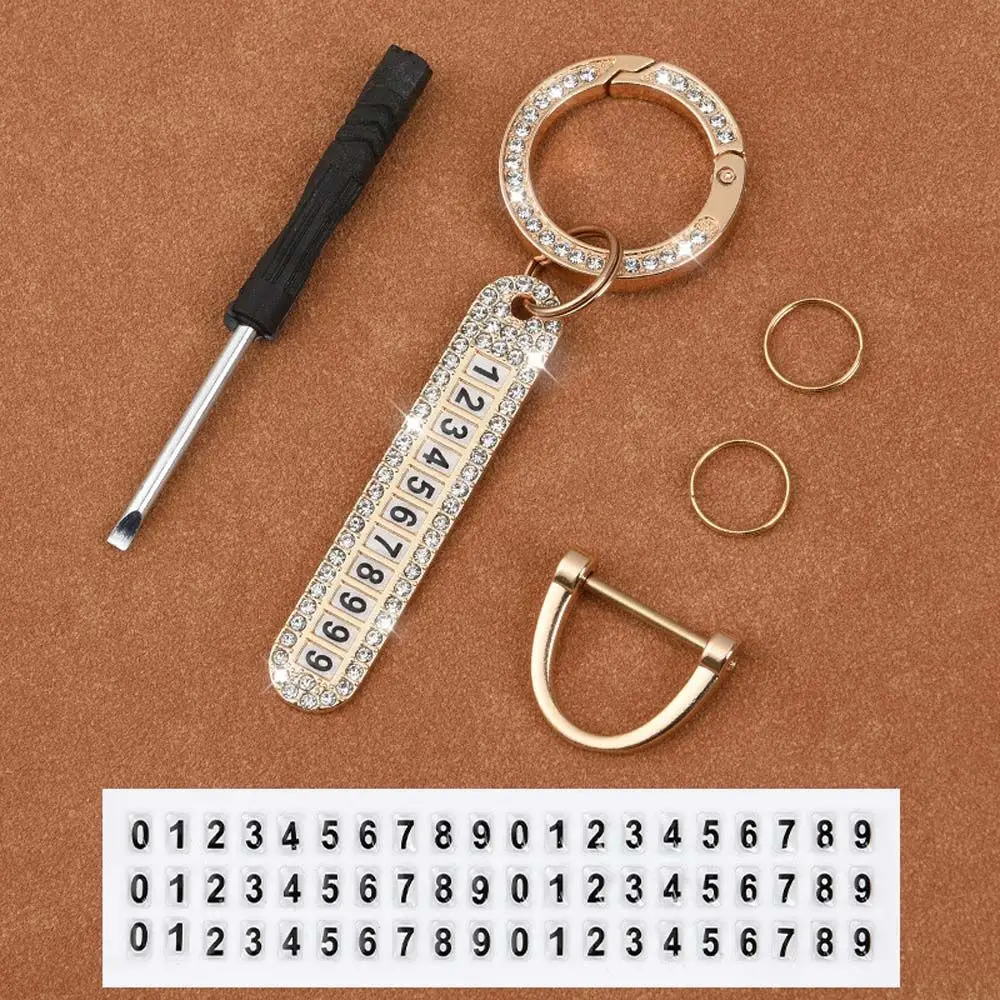 

1Pc Purse Ornament Telephone Number Plate Gift Car Key Holder Bag Pendant Phone Number Keychain Car Keyring