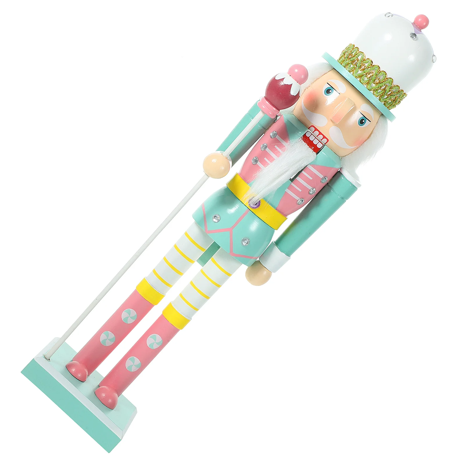 

Xmas Nutcracker Puppet Wooden Nutcracker Solider Figurine Christmas Nutcracker Figurine Table Decoration 38x8.5x7.5cm