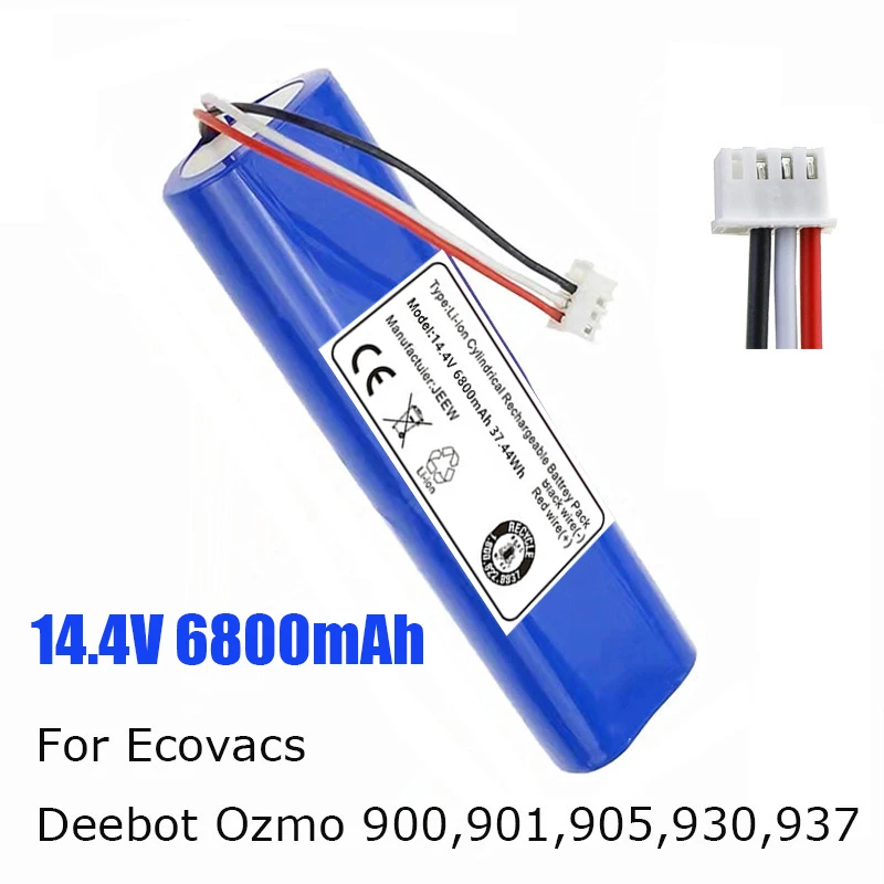 

New 14.4 V 12800mah Robotic Vacuum Cleaner Battery Pack From Ecovacs Deebot Ozmo 900 901 905 930 937 Smart Home Accessories