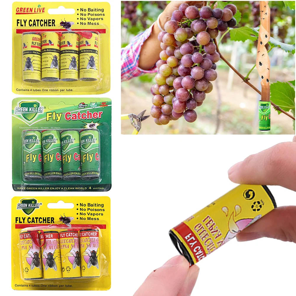 Липкие Бумажные Полоски Для Мух VKTECH — Прочные Ловушки Приманок Летающих