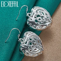 doteffil 925 sterling silver heart shaped geometric hollow earrings charm women jewelry fashion wedding engagement party gift