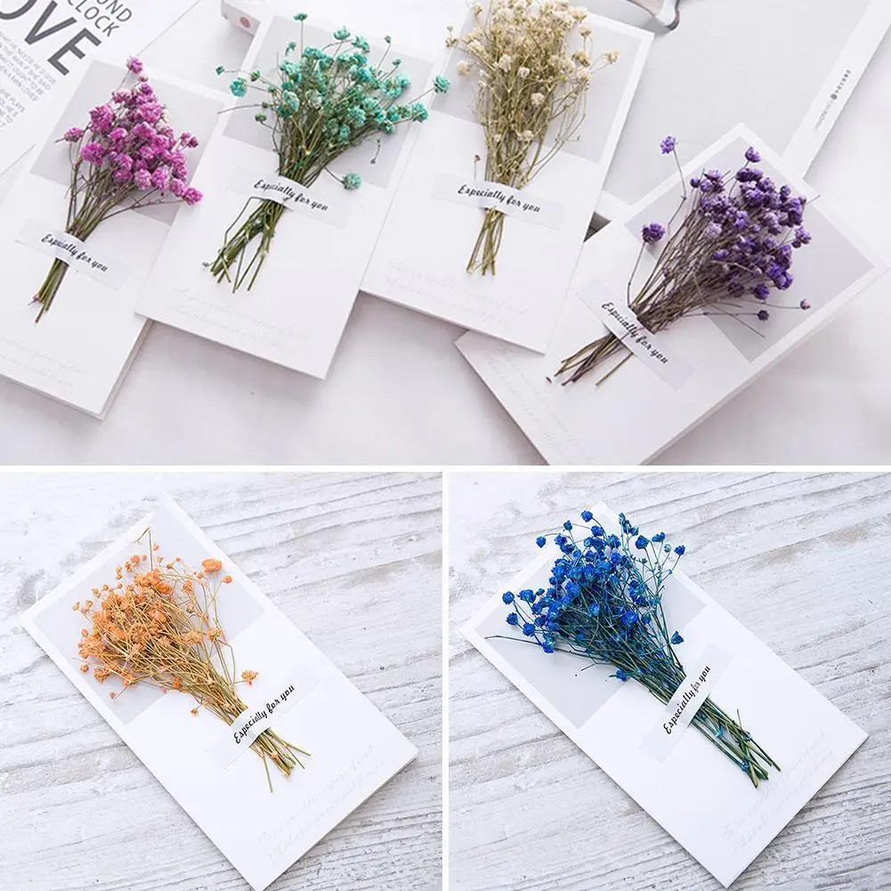 

1pc Dried Flowers Envelope Greeting Cards Wedding Invitations Gift Postcards You Handwritten Thank Cards Cards N8O6