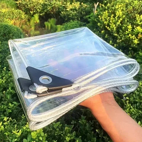 2 м ПВХ прозрачный брезент холст сочные растения брезент крышка балкон окна непромокаемый белый веревочный край несколько спецификаций