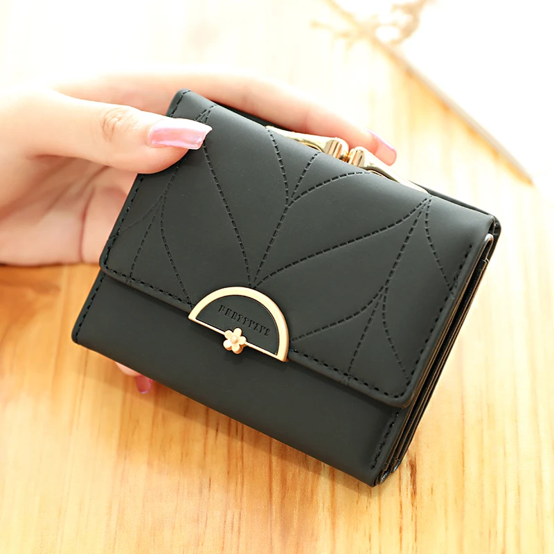 

Fashion Three Fold Purse Small Women Wallet Female Short Design Multifunction Lady Coin Porse Coin Pocket Fresh Carteras