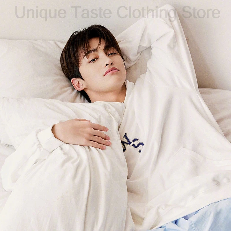 Фото TWS Концертные толстовки SHINYU DOHOON YOUNGJAE HANJIN JIHOON KYUNGMIN Толстовка с капюшоном для фанатов с таким же буквенным принтом Женщины Мужчины Kpop Свободные толстовки №4