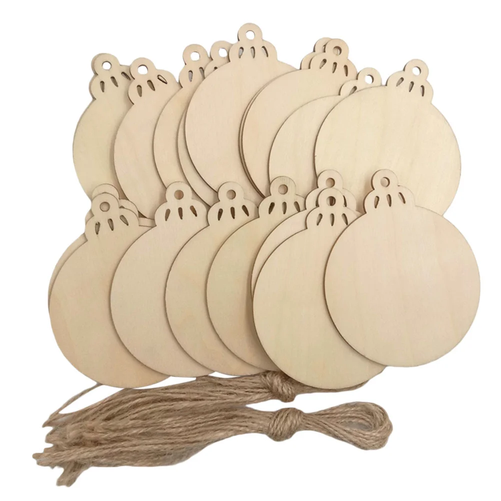 

20 Pcs Decor Home Hanging Blank Slice Hanging Pendant Wood Chips Wall Plaque Bamboo Hanging Pendant Home Decor
