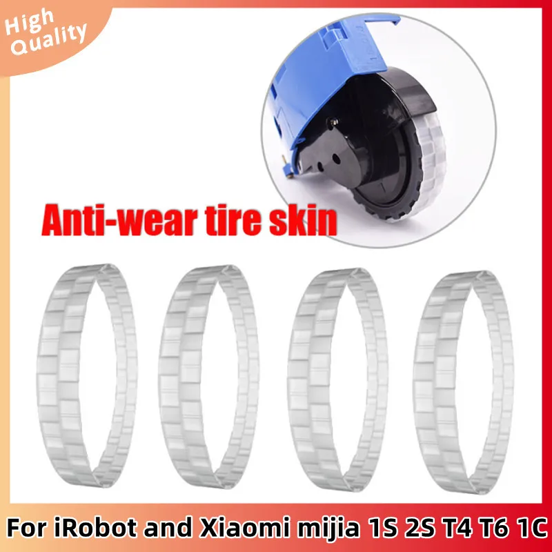 

Robot Vacuum Cleaner Anti-wear Tire Skin Accessories Kit for iRobot and Xiaomi Mijia 1S 2S T4 T6 1C Roborock S50 S55 S6 S5max