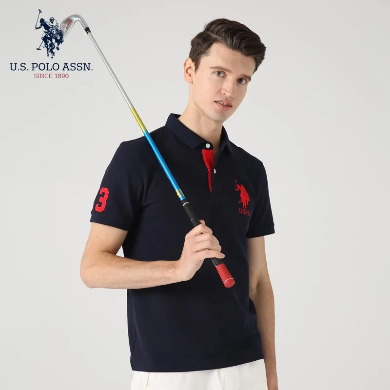 Поло США ASSN. Рубашка-поло мужская с короткими рукавами Классическая брендовая