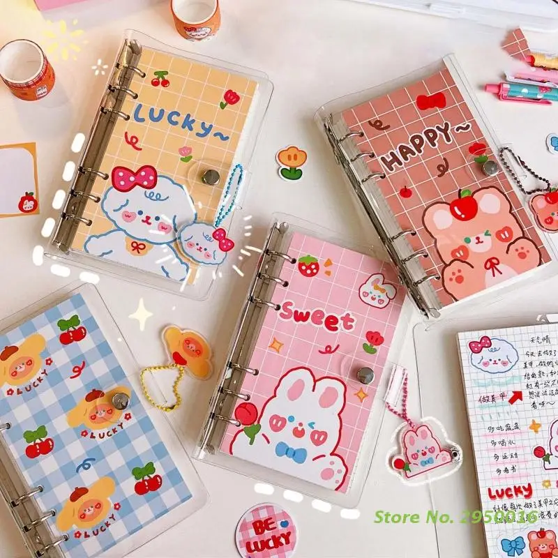 

Sweet Girl Binder Notebook Scrapbook Planner 6 Ring Loose-Leaf Notepad Wirebound 200 Pages for Women Girl Student Kids Gift