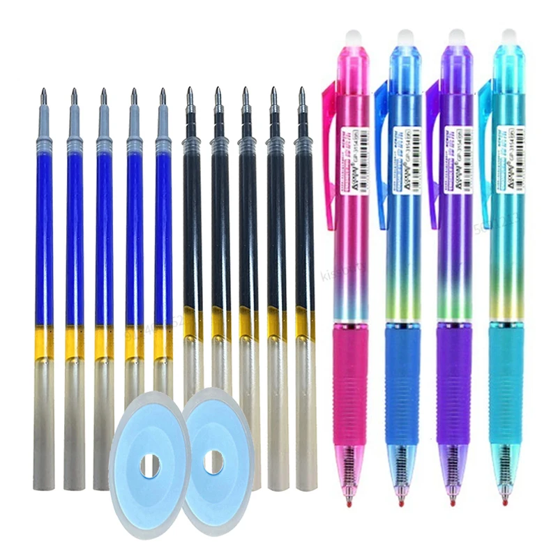 

26 Pcs/set 0.5mm Push Erasable Gel Pen Automatic Press Erasable Ballpoint Pen Washable Handle Refills Rods Kawaii Stationery