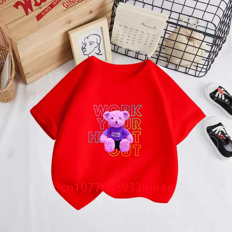 Модная Летняя Футболка Унисекс С Принтом Медведя Милый Топ Короткими Рукавами И