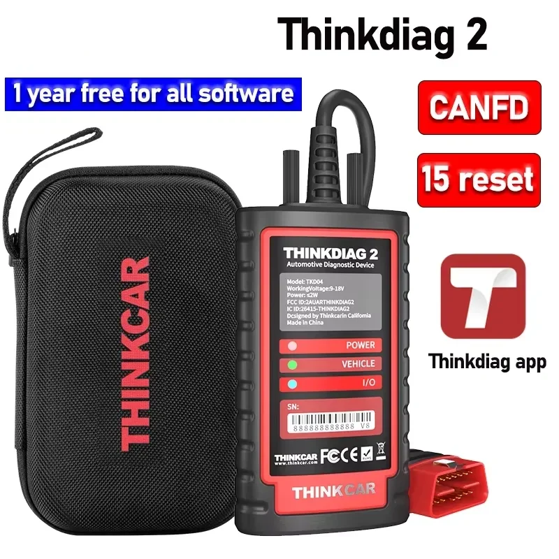 

Сканер THINKCAR Thinkdiag 2 OBD2, поддержка протоколов CAN FD, подходит для автомобилей GM, бесплатное программное обеспечение 16, функции сброса, код ЭБУ
