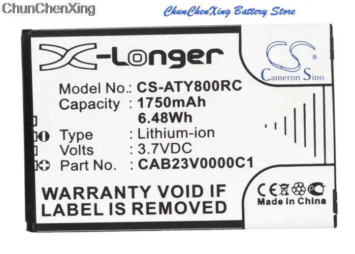 

OrangeYu 1750mAh Battery CAB23V0000C1 for Alcatel One Touch Link Y580, Y800, Y800Z, Y580, Y580D