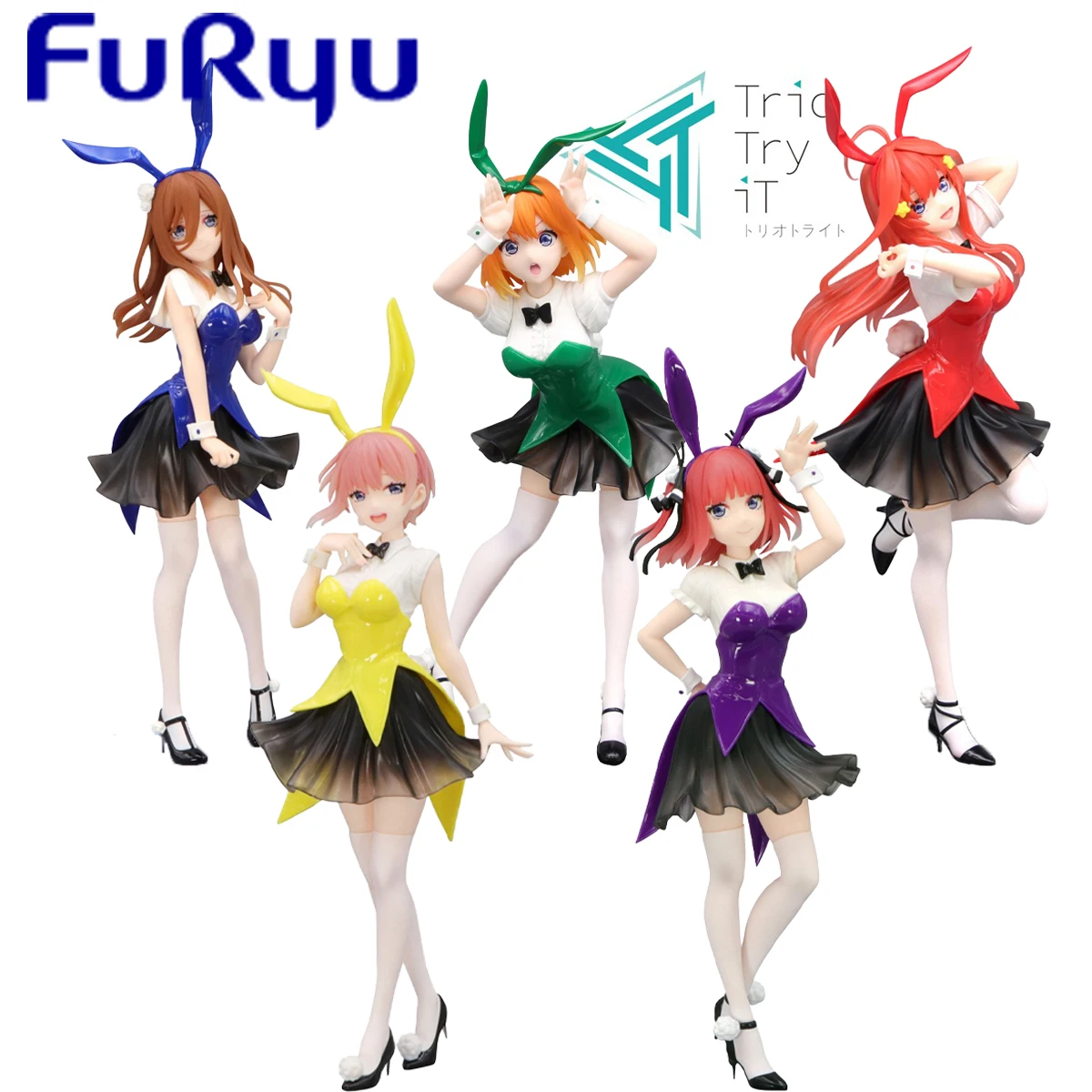 Фото В наличии оригинальная фигурка FuRyu Prepainted Trio-Try-iT Eiga Gotoubun No Hanayome Ichika Nino Miku Yotsuba Itsuki Color Bunny Ver. №1