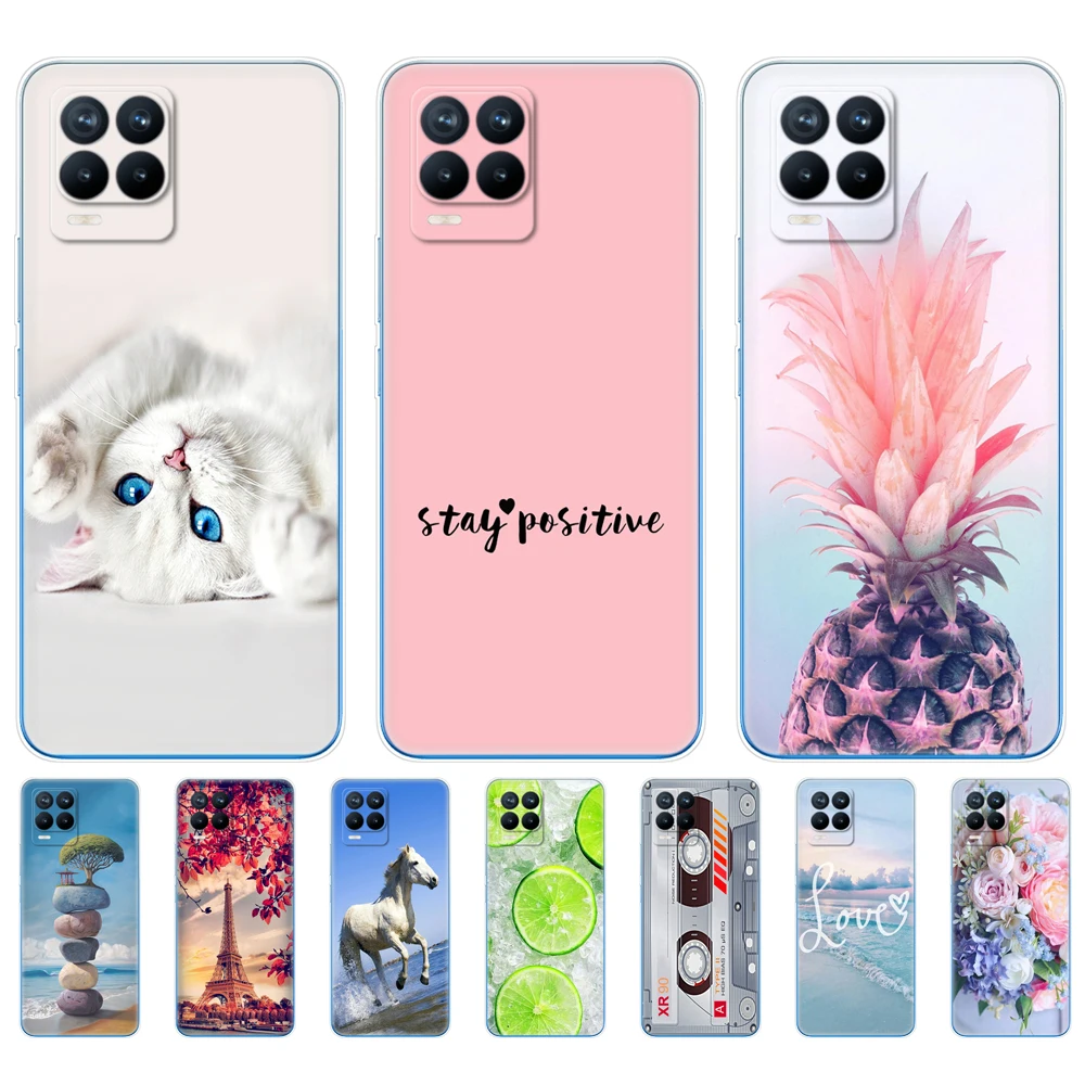 for realme 8 case 6 4 inch back phone cover for realme 8 pro oppo realme8 4g rmx3085 silicon soft tpu protective coque bumper free global shipping