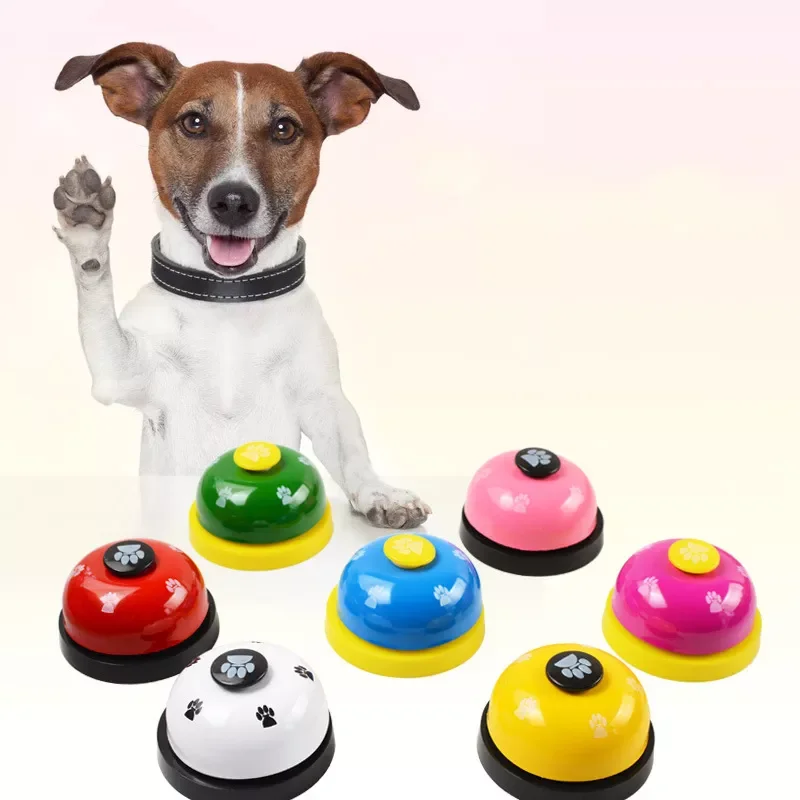 

NEW2022 Pet Toys Bell for Dogs Cat Training Interactive Toy Called Dinner Small Bells Footprint Ring Trainer Feeding Reminder Fo