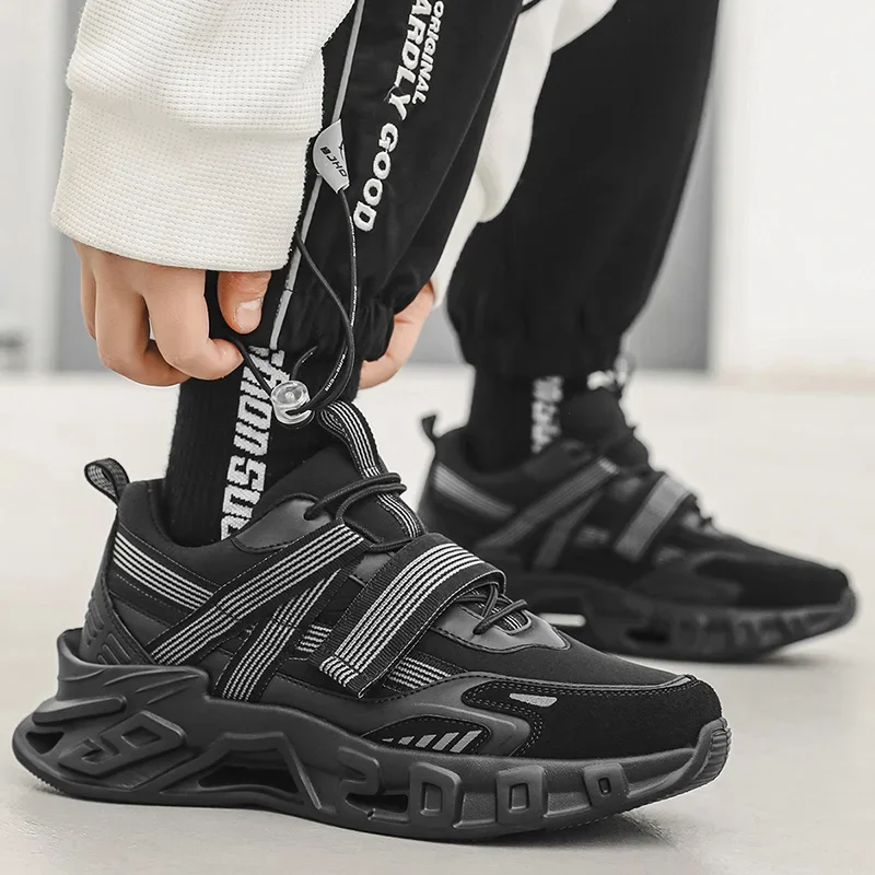 Кожаные кроссовки High Street дизайнерская массивная спортивная обувь Dark-Warrior удобная