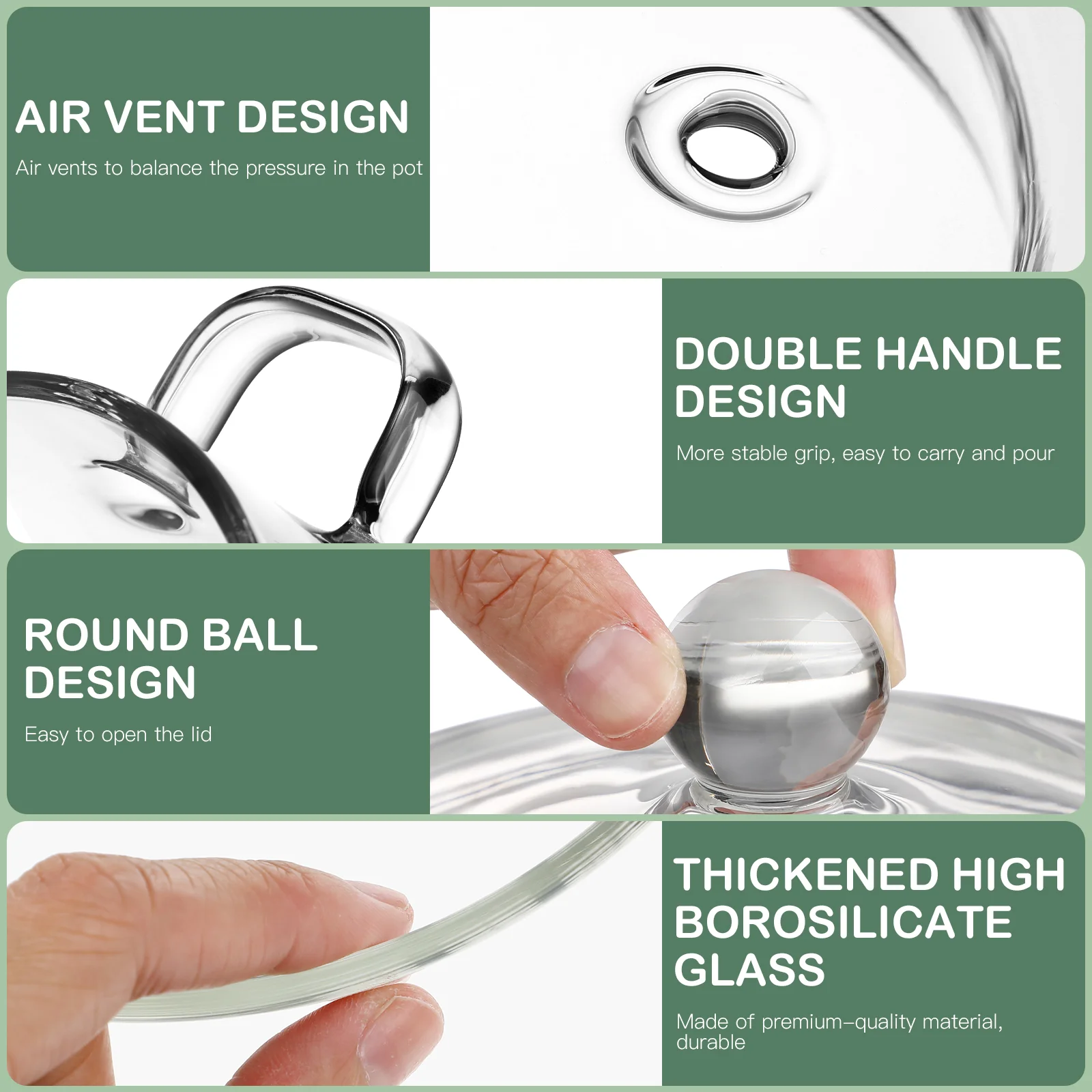 Стеклянная кастрюля для смешивания кастрюли домашней кухни суп жарки прозрачные