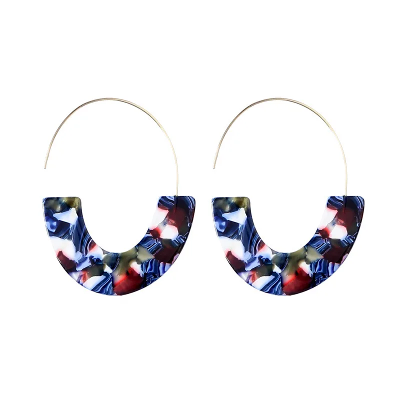 Серьги-кольца в форме Луны золотистый латунный крючок из проволоки ацетатный