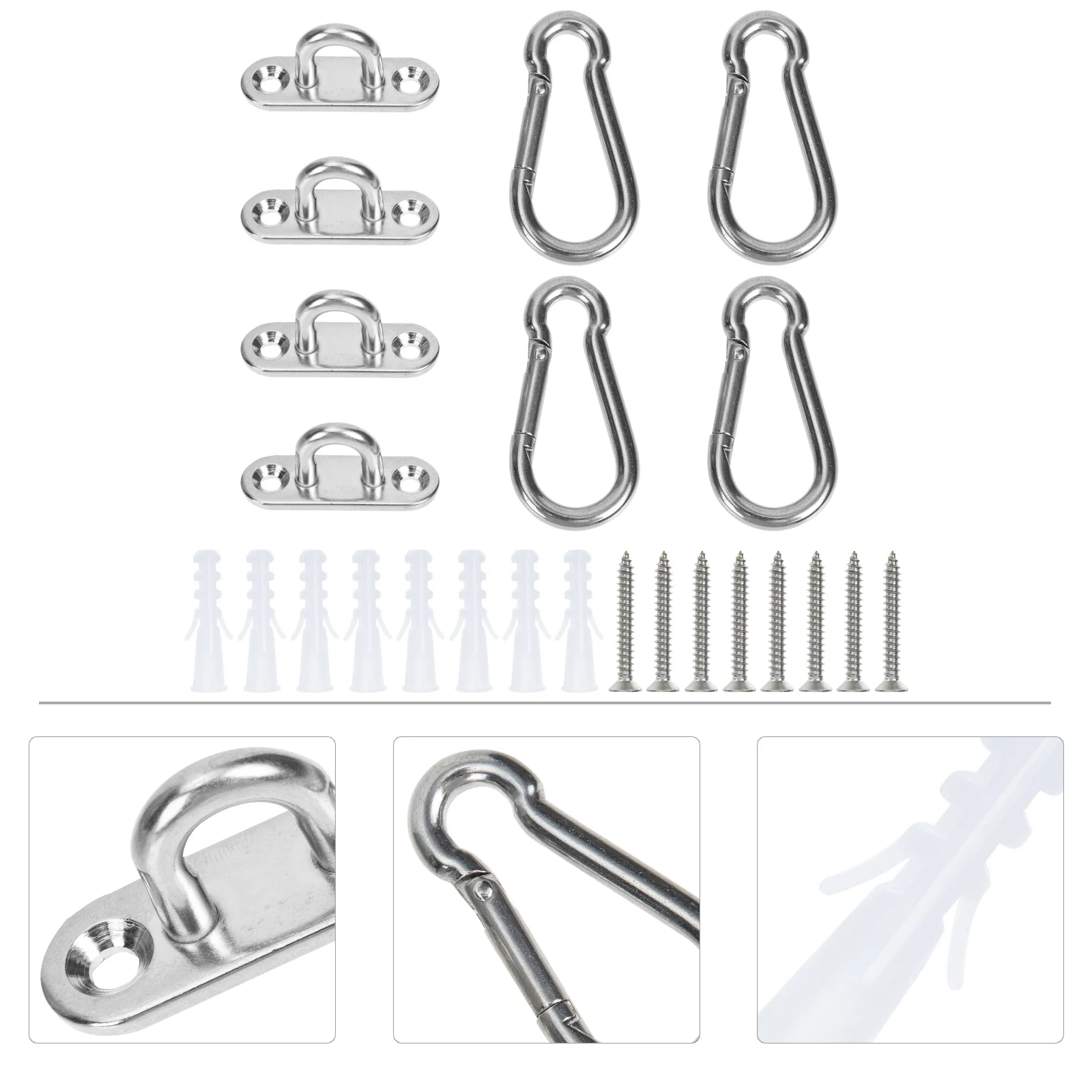 

Swing Hammock Hooks Hook Kit Hanging Hanger Chair Heavy Hangers Duty Buckle Porch Ceiling Stainless Sandbag Carabiner Patio