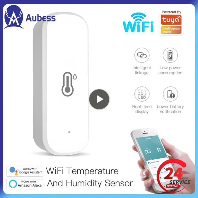 

1~5PCS Voice Control Temperature And Humidity Sensor Real-time Monitor Indoor Hygrometer Mutifunctional