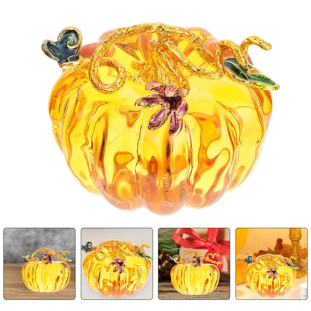 

Pumpkin Glass Decor Pumpkins Figurine Crystalstatue Figurines Decoration Table Fall Fruitblown Mini Ornament Thanksgiving Hand