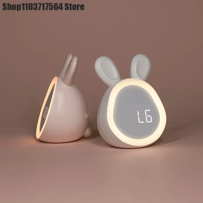 Симпатичные часы-будильник с кроликом светодиодные светящиеся цифровые часы со