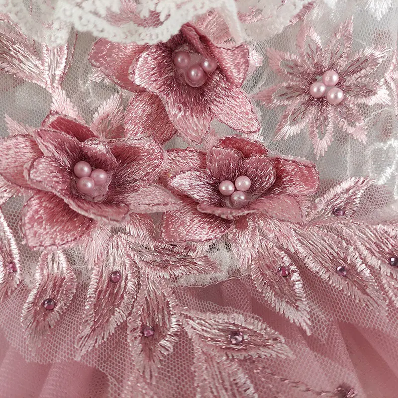 Фото Розовое 3D-платье с цветами для маленьких собак и кошек (тедди, померанский шпиц), тонкий жилет для весны, осени и лета, одежда для домашних животных №3