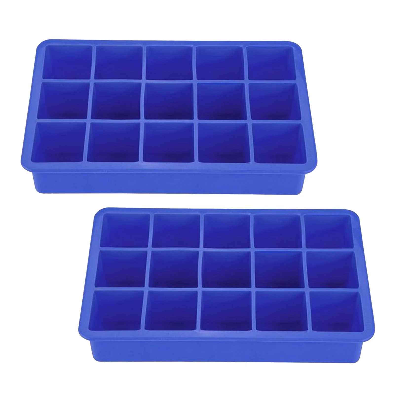 

2pcs Drink Mold For Freezer Cocktails Flexible 15 Cavity Ice Cube Tray Party Home Kitchen Whiskey Bar Soft Silicone Easy Release