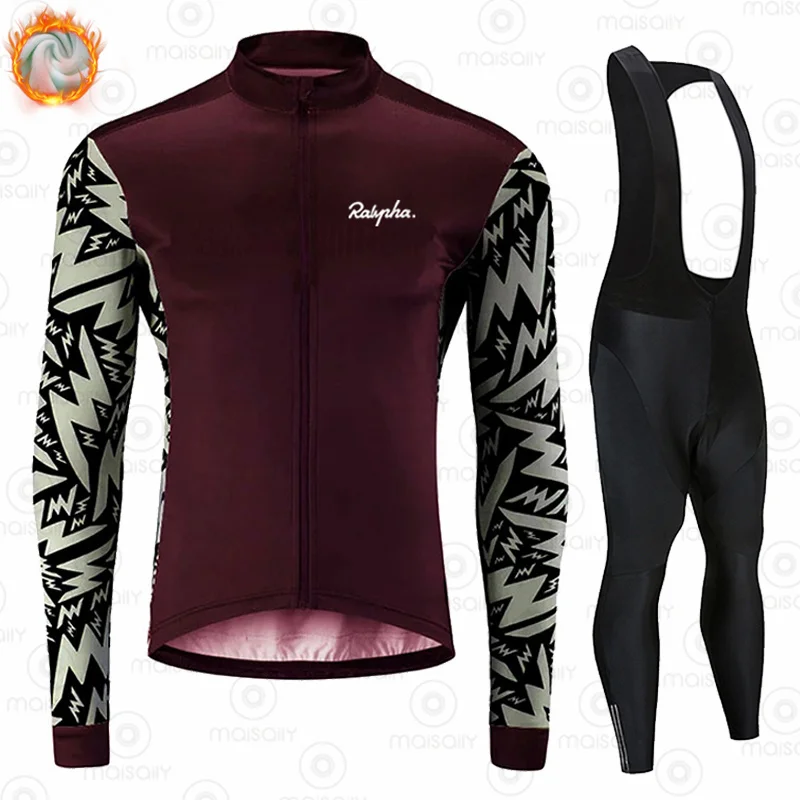 

2022 Ralvpha Winter Thermal Fleece Cycling Jersey Set Men Mountian Bicycle Clothing Wear Ropa Ciclismo New Bike Racing Raphaful