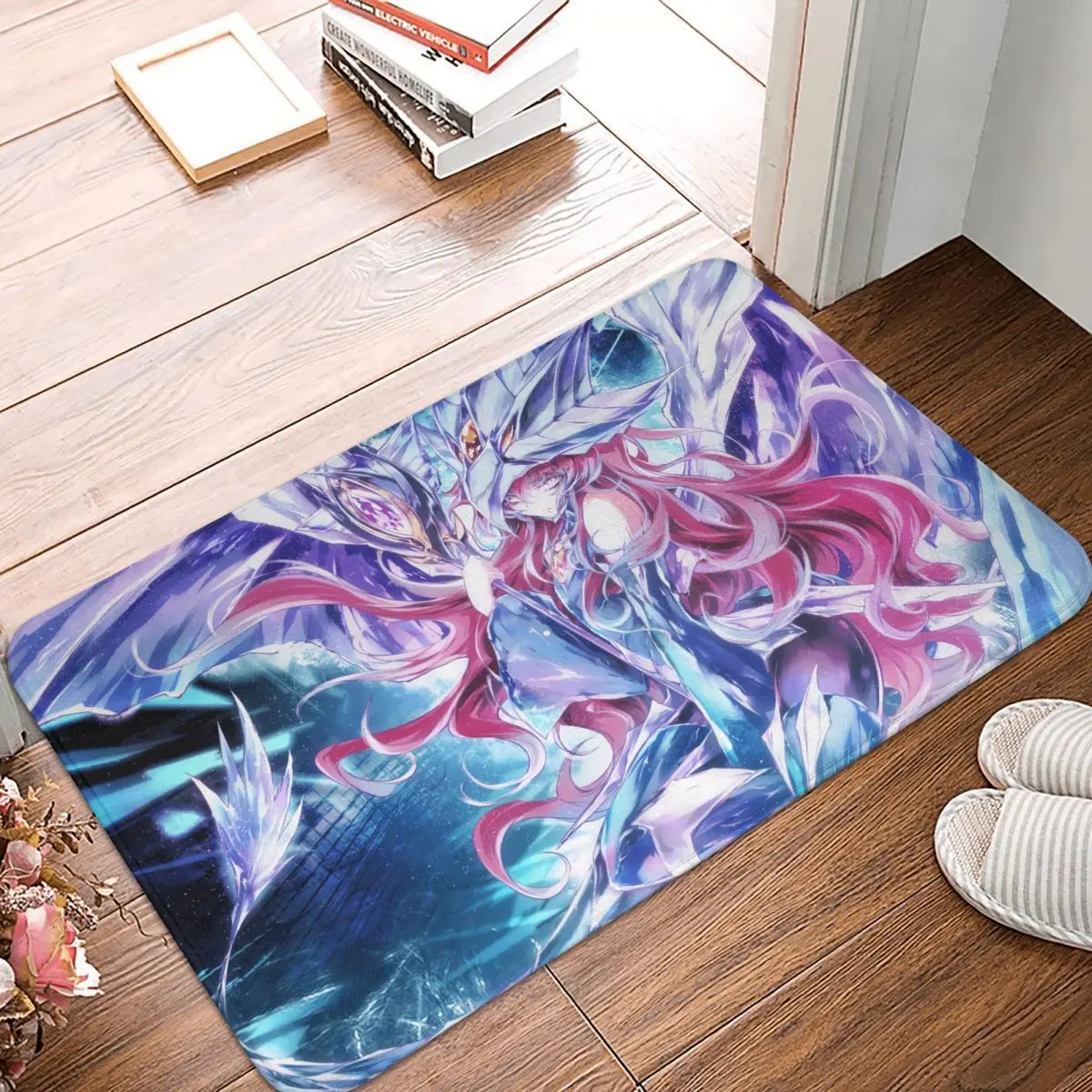 

YuGiOh Card Game Kitchen Non-Slip Carpet Nekroz Of Gungnir Flannel Mat Entrance Door Doormat Floor Decor Rug