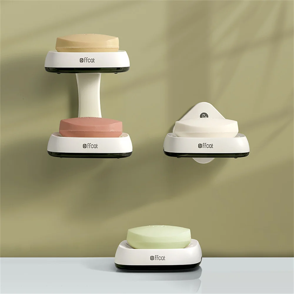 

Waterproof And Moisture-proof Draining Soap Boxes Bathroom Wall-mounted Plastic Drain Soap Holder Strong Load-bearing Free Punch