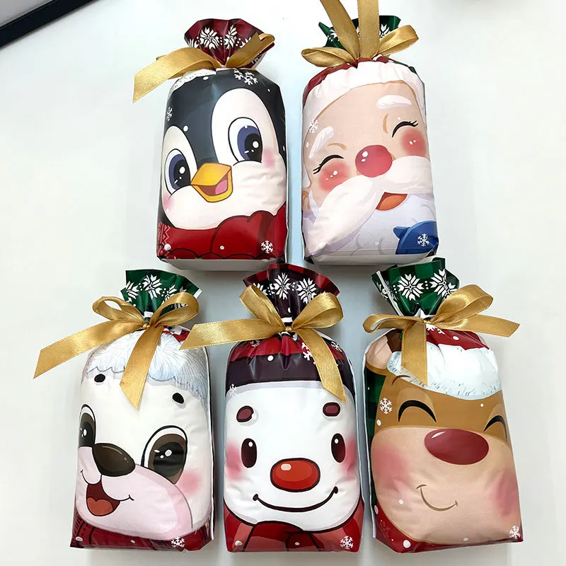 50 красивых больших лиц рождественский подарочный мешок пластиковый Дед Мороз