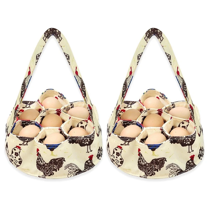 

2Pcs Eggs Collecting Basket With 7 Pouches Eggs Gathering Basket Canvas Egg Bags For Eggs Collecting Eggs Bags Durable