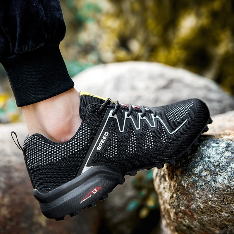 New Outdoor Sports Hiking Shoes Men Breathable Trekking Trail Sneaker Cushioning Non-slip Climbing Male Sneakers Big Size 40-47