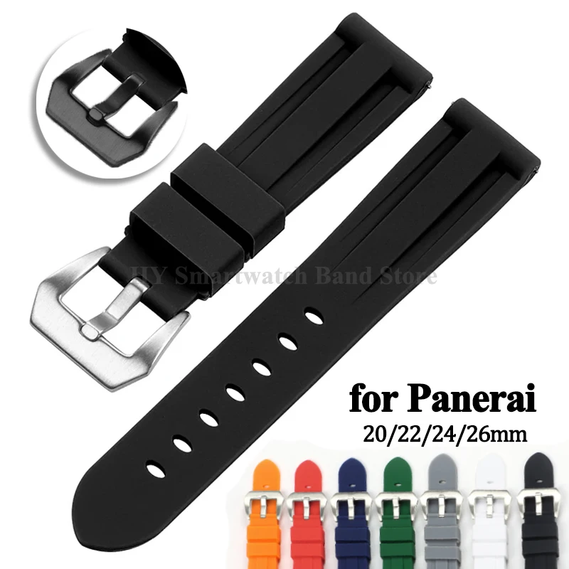 Мягкий силиконовый ремешок для часов 20 мм 22 24 26 спортивный быстросъемный браслет