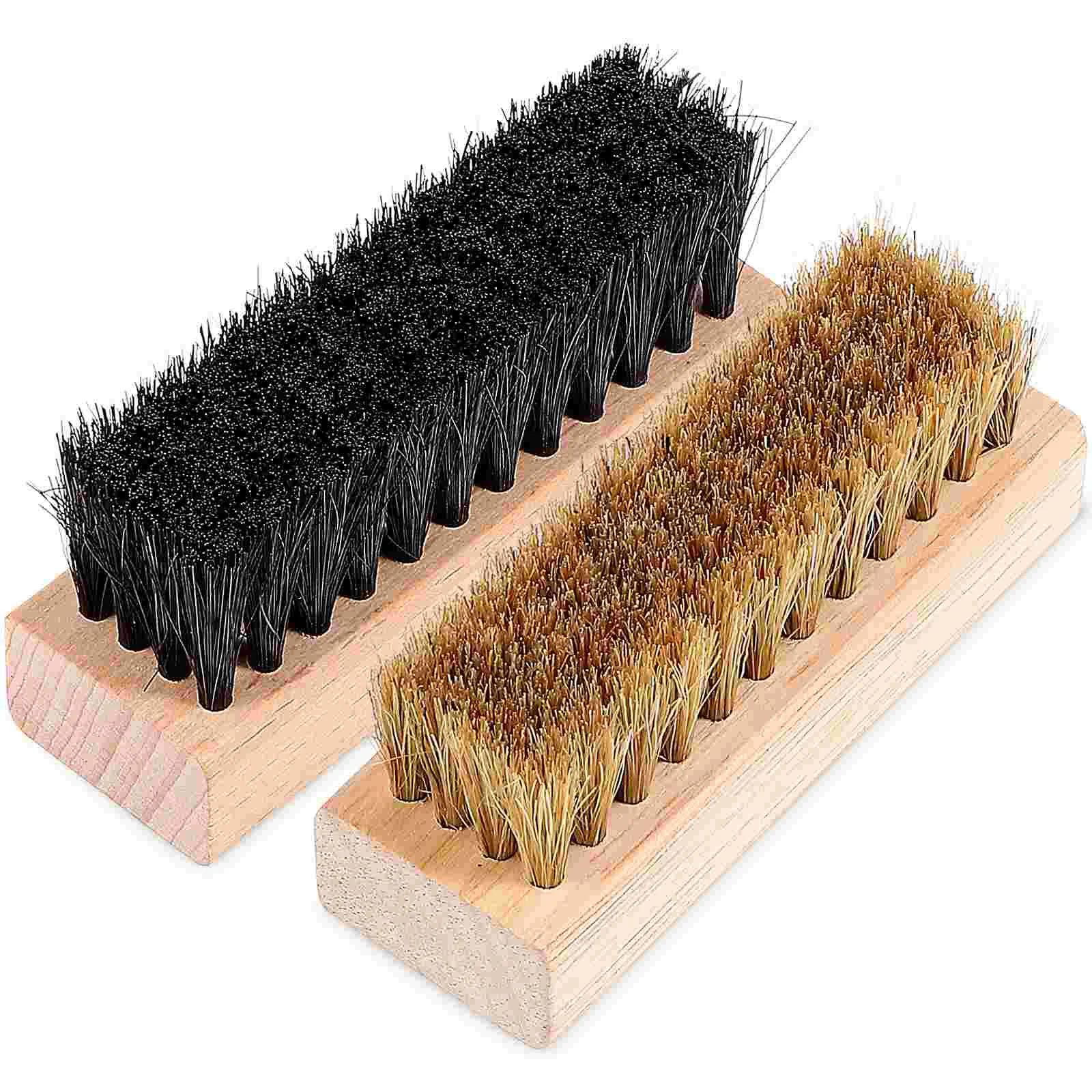 2 Pcs Soft Cleaning Brush Brush Boot Polish Brushes Kit Jacket Shoe Wooden Cleaner Cleaning