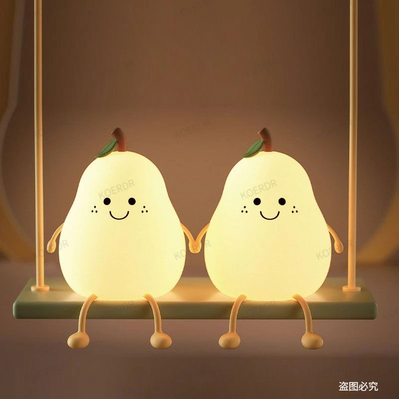 

Ночники светодиодные «груша», перезаряжаемый силиконовый ночник с мультяшным рисунком, подарок на день рождения, детская спальня, украшени...