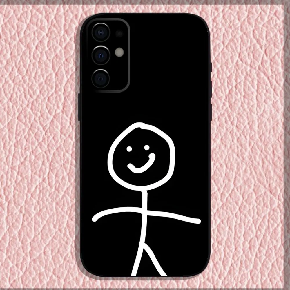 Funny Man Middle Finger Phone Case For Samsung S24 S21 S22 S23 S30 Ultra S20 Plus Fe Lite Note 10 9 5G Black Soft Shell