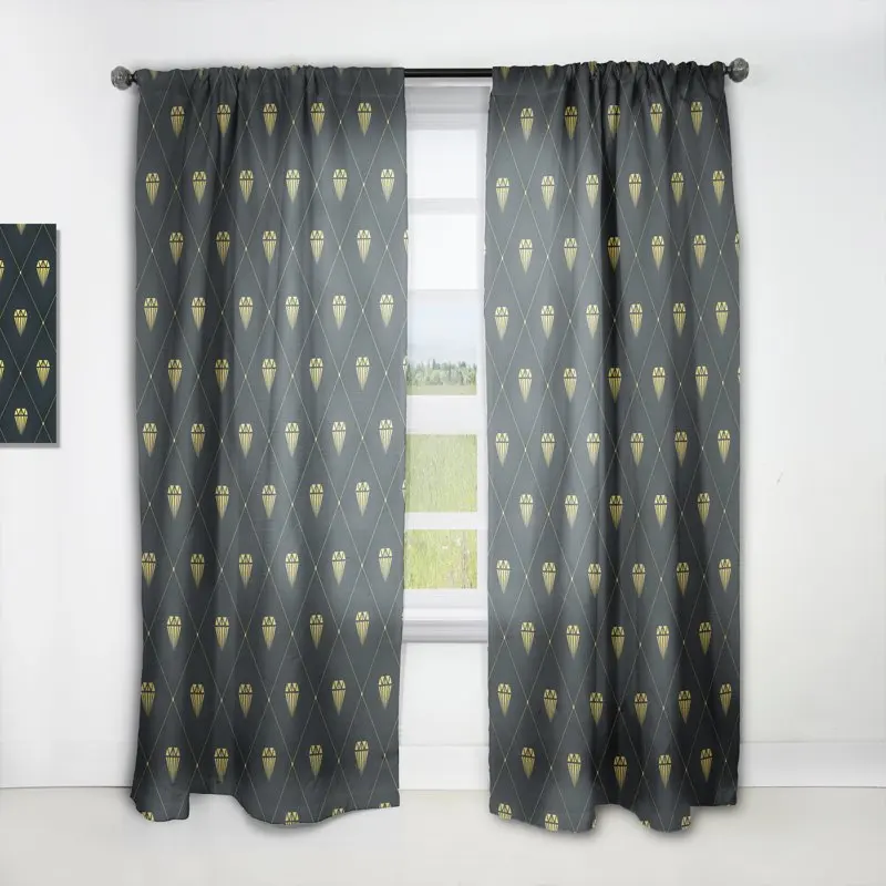 

Bring Classy and Gorgeous Feel to Your Home with Mid-Century Modern Diamond Heart Design Curtain Panel.