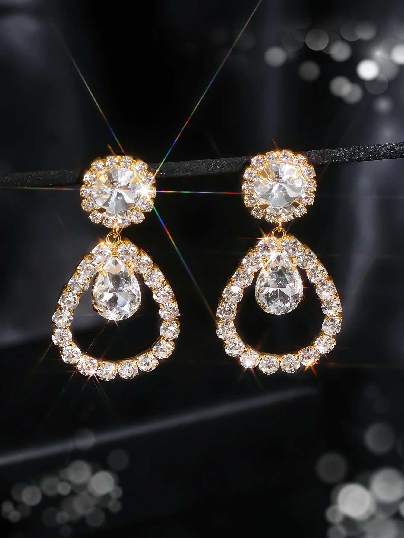 Роскошные цветные треугольные серьги со стразами для женщин свадебные висячие