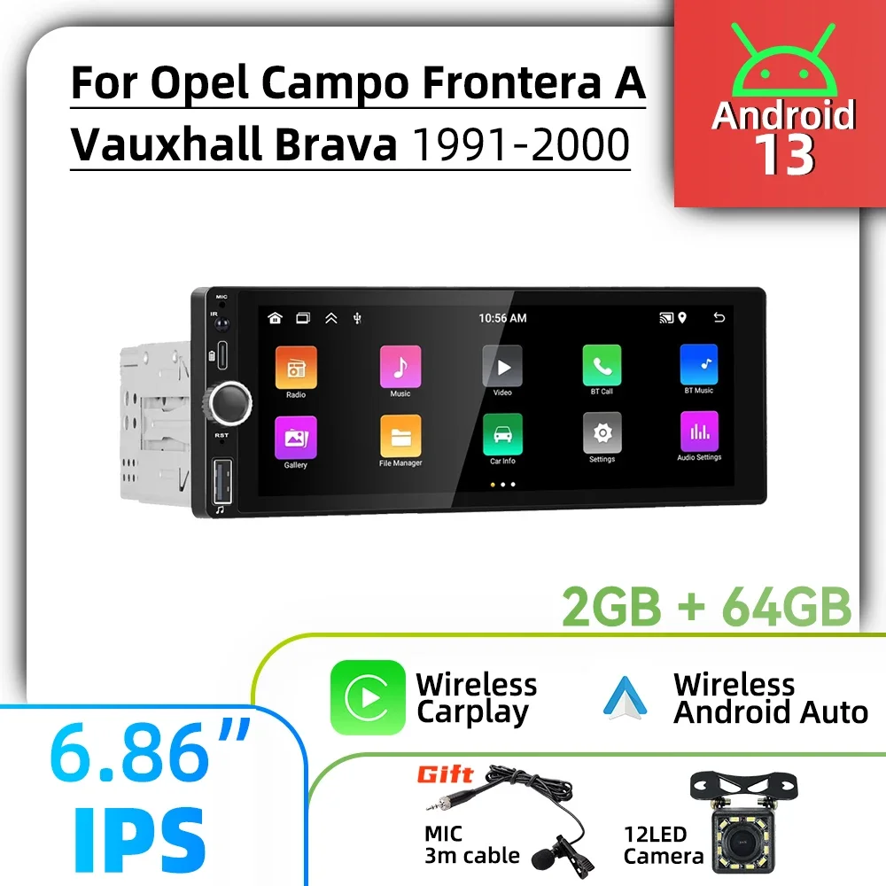 Для Opel Campo Frontera A Vauxhall Brava 1991-2000 1 Din Android Радио Carplay Auto 6 86 &quotЭкран Стерео Автомобиль