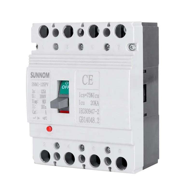 

SNM1-125PV Direct Current Moulded Case Circuit Breaker Switch 4P 1000V 125A DC MCCB Solar Battery Main Switch