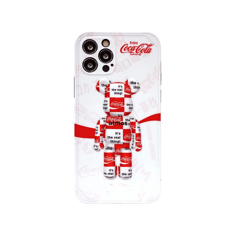 Coca-cola coke brand Luxury Bear For Apple iPhone 13 12 11 Pro X XR XS Max 7 8 Plus huawei mate p30 p40 Phone Case |