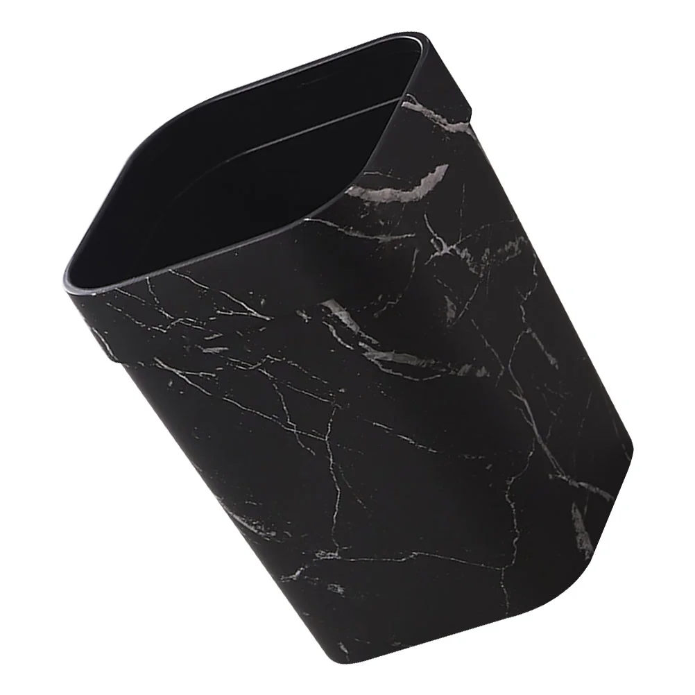 

Can Trash Bin Waste Garbage Basket Container Kitchen Office Bathroommarble Wastebasket Bedroom Paper Marbling Rubbish Room Black